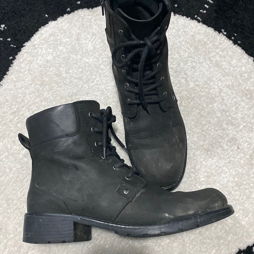 Clarks combat leather boots